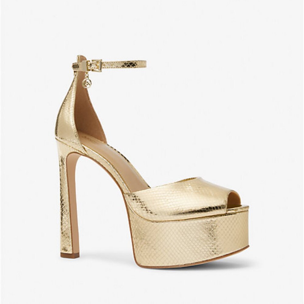 Michael Kors Martina Metallic PeepToe Platform Pump